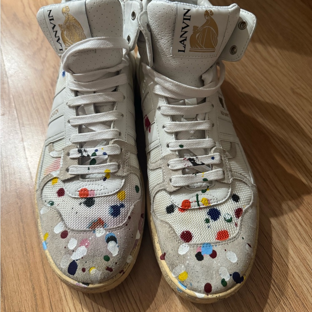 Lanvin Clay Paint Splatter High-Top Gallery Dept Sneakers